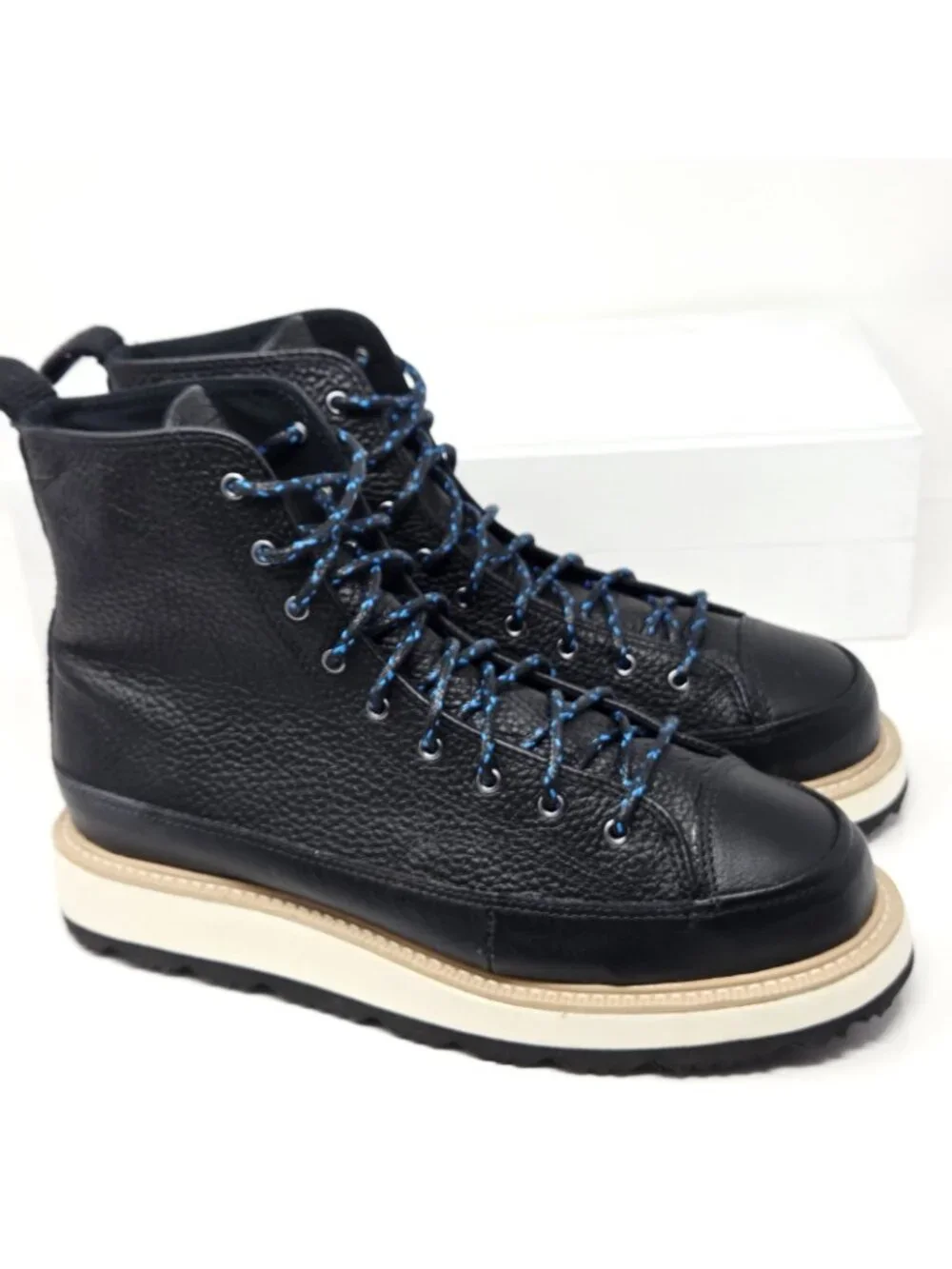 Converse Chuck Taylor Terrain Leather Boots Mens 8 Black High Top 162355C